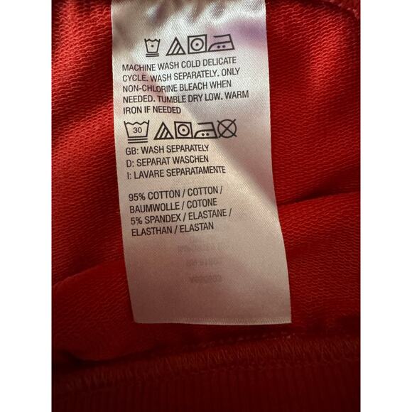 Denim & Co. Active French Terry Wide Leg Crop Pant Deep Papaya Large PETITEd - Picture 10 of 12